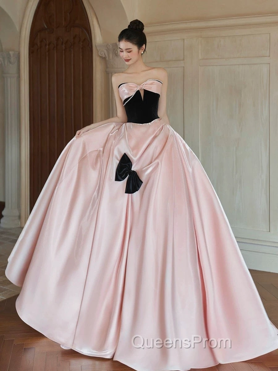 Sexy Ball Gown Sweetheart Neckline Pink Satin Evening Dress Evening Prom Dress Secondary image