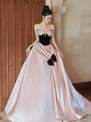 Sexy Ball Gown Sweetheart Neckline Pink Satin Evening Dress Evening Prom Dress
