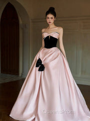 Sexy Ball Gown Sweetheart Neckline Pink Satin Evening Dress Evening Prom Dress