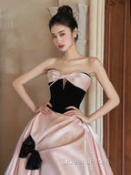 Sexy Ball Gown Sweetheart Neckline Pink Satin Evening Dress Evening Prom Dress