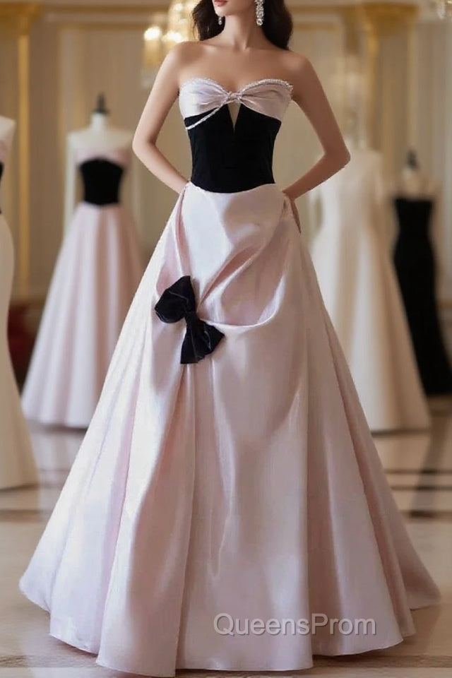Sexy Ball Gown Sweetheart Neckline Pink Satin Evening Dress Evening Prom Dress Main image