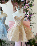 Sexy Ball Gown Sweetheart Pink Floral Lace Classy Prom Dress Party Dress