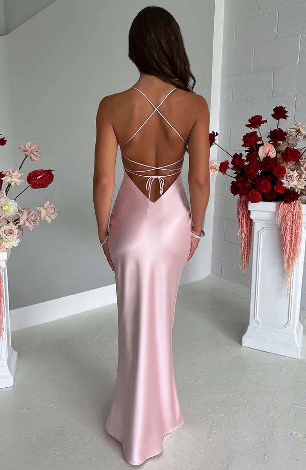 Sexy Birthday Dress Pink Halter Classy Prom Dress Birthday Outfits