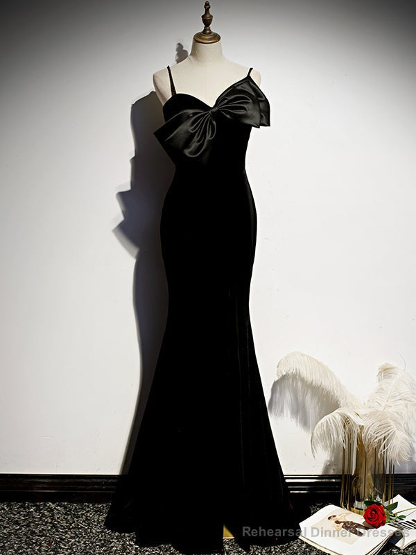 Sexy Black Mermaid Spaghetti Straps Prom Dress Main image