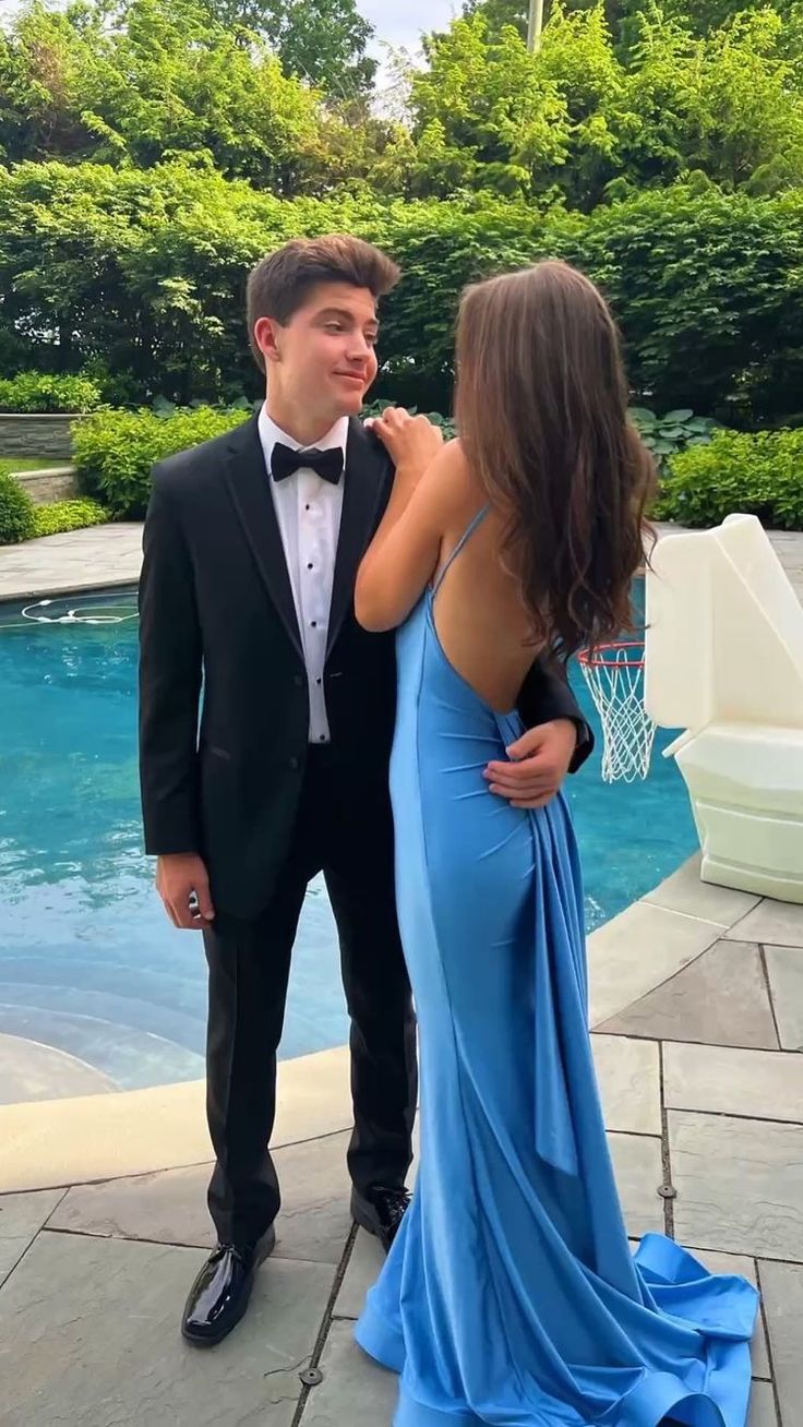Sexy Blue Mermaid Classy Prom Dress,Open Back Long Classy Evening Party Dress Secondary image