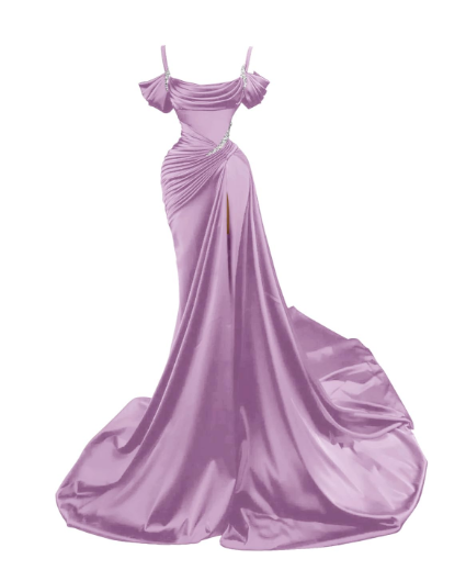Sexy Dark Green Satin Mermaid Classy Prom Dress 2026 Spaghetti Straps Pleats Seep Train Classy Evening Occasion Pageant Gowns