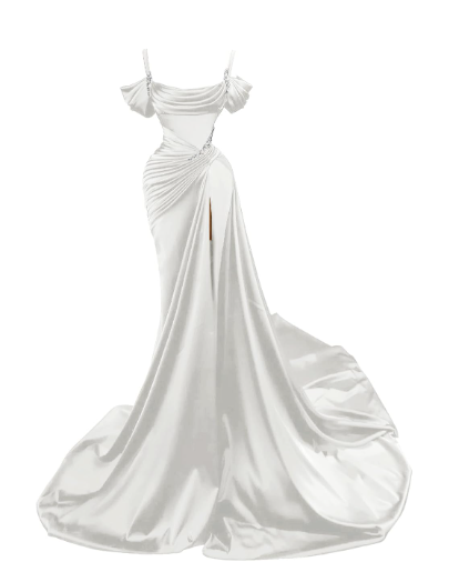 Sexy Dark Green Satin Mermaid Classy Prom Dress 2026 Spaghetti Straps Pleats Seep Train Classy Evening Occasion Pageant Gowns
