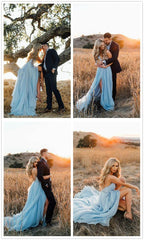 Sexy Deep V Neck Chiffon Classy Evening Party Dress, Long Classy Prom Dress