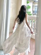 Sexy French High Low Square Neckline Christmas Dress Ivory Birthday Dress Birthday Outfits
