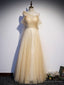 Sexy Gold Sequins Pearls Pleats Prom Dress