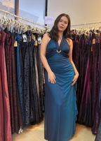 Sexy Halter Ombre Green Chiffon Backless Long Classy Prom Dress Classy Evening Dress