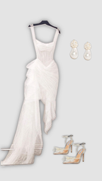 Sexy High Low Straps Lace Classy Prom Dress 21Th Birthday Outfit