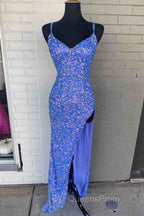 Sexy Iridescent Burgundy Sequin Evening Prom Dress Straps Glitter Evening Dress Uk