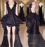 Sexy Layered Hi-Lo Lace Black Evening Prom Dress