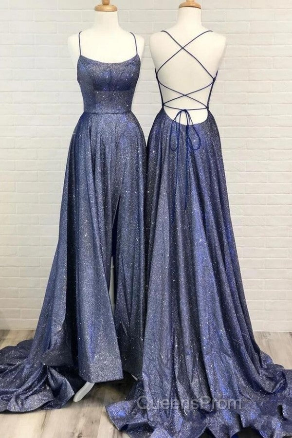 Sexy Long A-line Spaghetti Straps Backless Ruffles Evening Prom Dress with Slit Secondary image