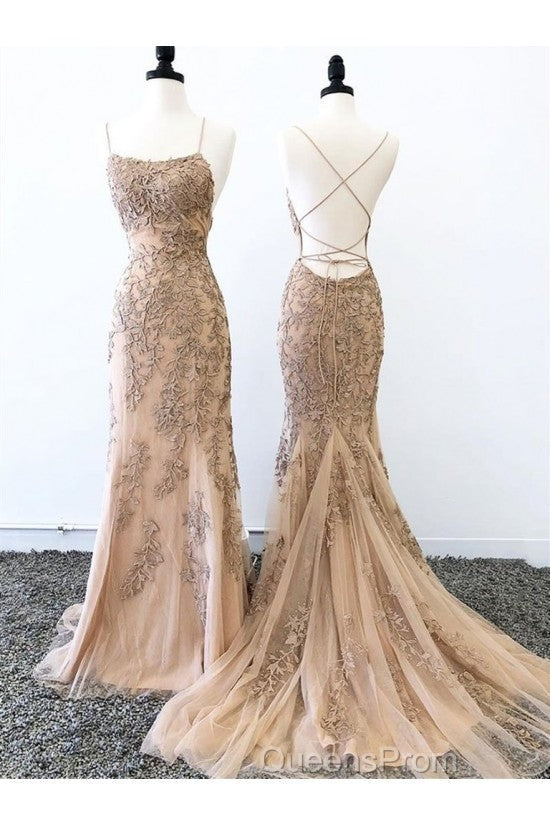 Sexy Long Lace Red Evening Prom Dress Open Back