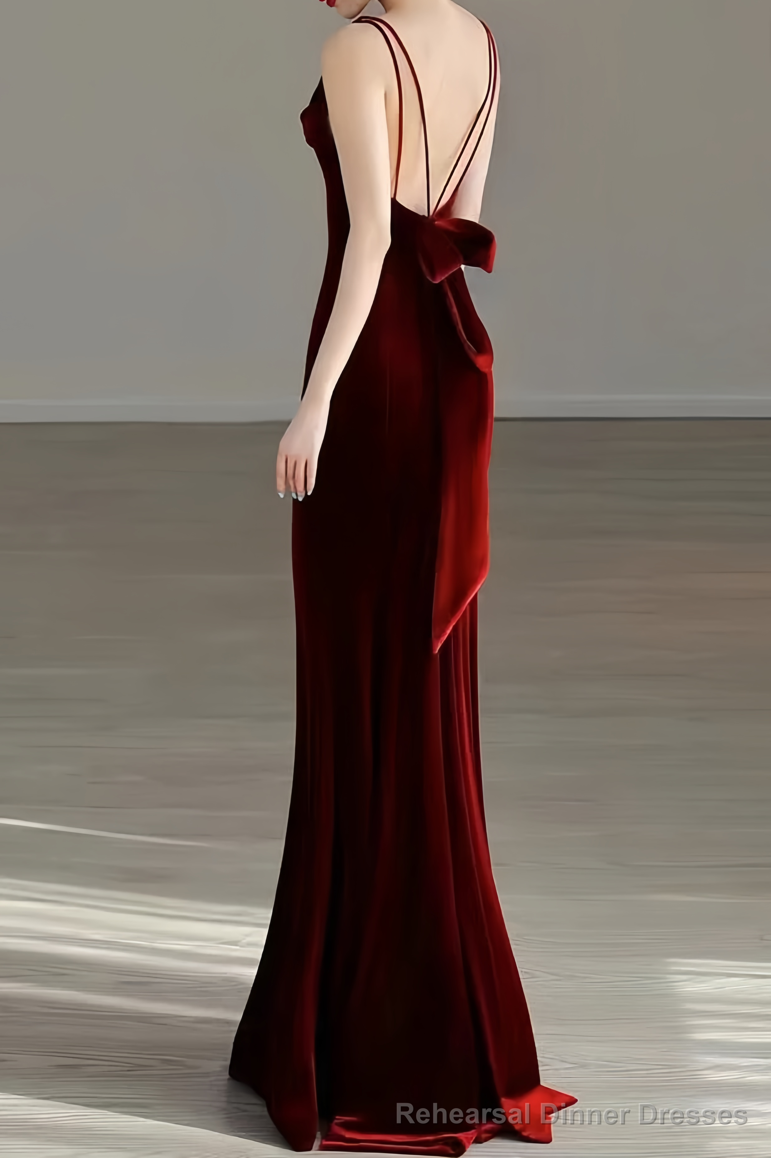 Sexy Mermaid Long Burgundy Prom Dress Evening Dresses