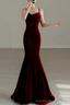 Sexy Mermaid Long Burgundy Prom Dress Evening Dresses