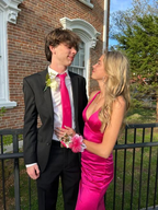 Sexy Mermaid Long Hot Pink Classy Prom Dress Birthday Outfits