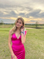 Sexy Mermaid Long Hot Pink Classy Prom Dress Birthday Outfits