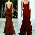 Straps Burgundy Long Classy Prom Dress For Teens