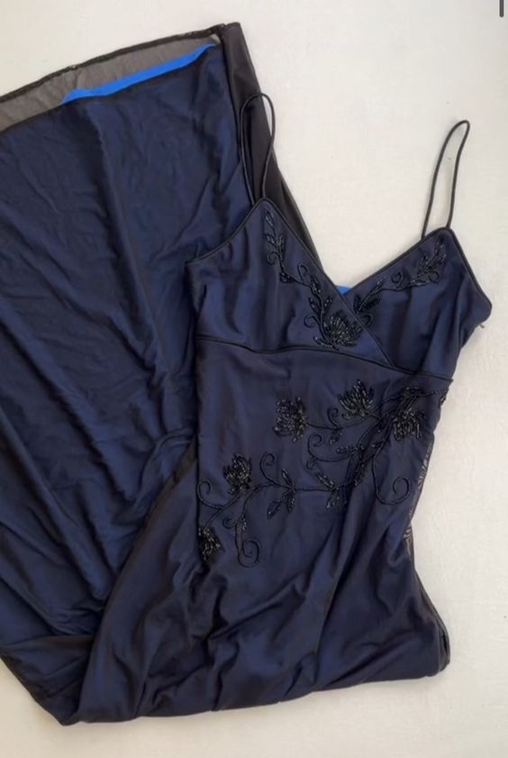 Sexy Mermaid Classy Prom Gown With Straps Navy Blue Classy Prom Dress Main image