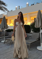 Sexy A Line Spaghetti Straps Blue Backless Classy Prom Dress Long Party Dress