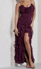 Sexy Mermaid Spaghetti Straps Ankle Length Chiffon Classy Evening Dress Classy Prom Dress