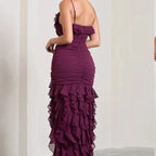 Sexy Mermaid Spaghetti Straps Ankle Length Chiffon Classy Evening Dress Classy Prom Dress