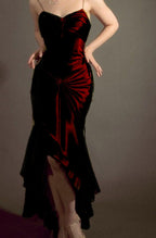 Sexy Mermaid Spaghetti Straps Burgundy Classy Prom Dress Classy Evening Gowns