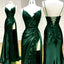 Sexy Mermaid Spaghetti Straps Dark Green Lace Backless Classy Prom Dress Long Party Dress