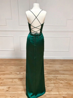 Sexy Mermaid Spaghetti Straps Olive Green Long Classy Evening Dress Backless Classy Prom Dress