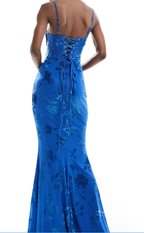 Sexy Mermaid Spaghetti Straps Royal Blue Long Classy Evening Dress Party Dress Classy Prom Dress