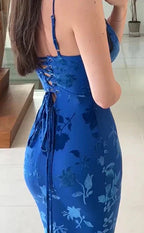 Sexy Mermaid Spaghetti Straps Royal Blue Long Classy Evening Dress Party Dress Classy Prom Dress