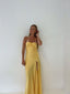 Sexy Mermaid Spaghetti Straps Sleeveless Party Dress Yellow Classy Prom Dress