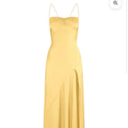 Sexy Mermaid Spaghetti Straps Sleeveless Party Dress Yellow Classy Prom Dress