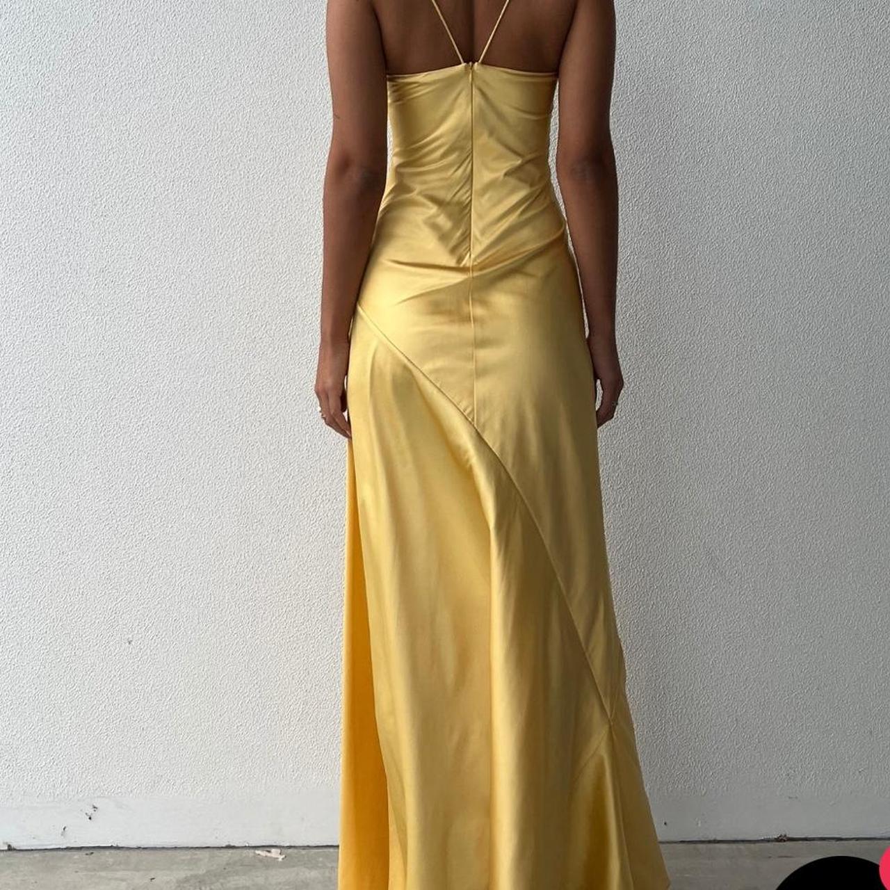 Sexy Mermaid Spaghetti Straps Sleeveless Party Dress Yellow Classy Prom Dress