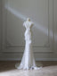 Sexy Mermaid Strapless Floor Length Sequin White Evening Dress Prom Dresses