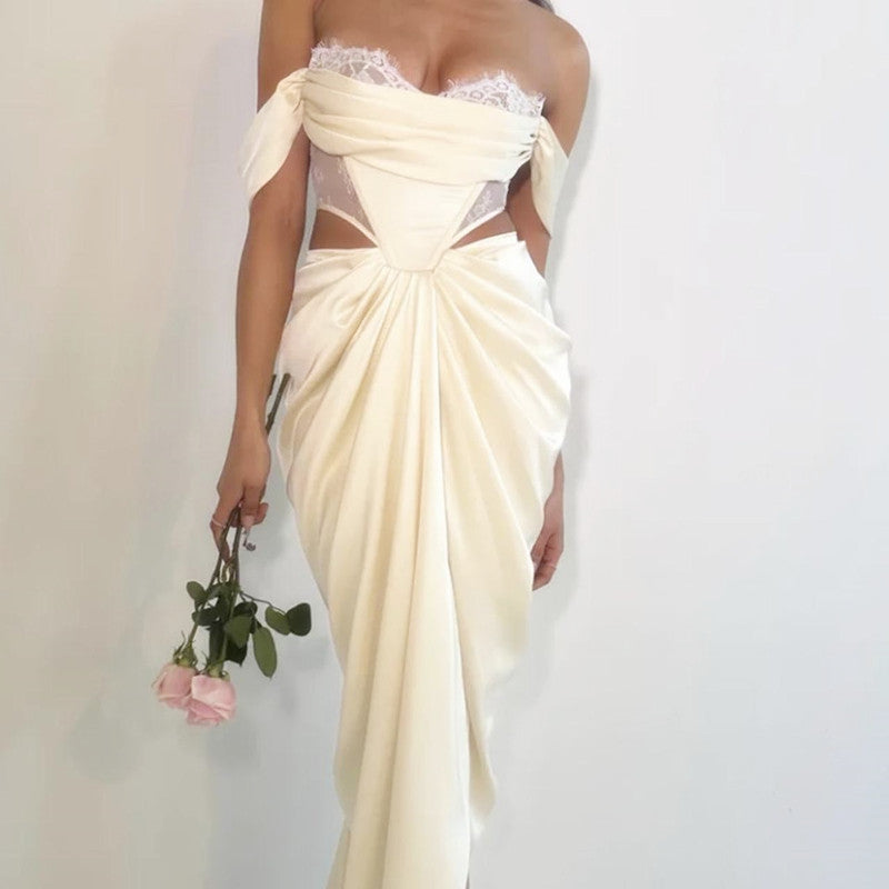 Sexy Mermaid Strapless Long Chiffon Classy Prom Dress Secondary image