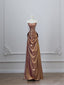 Sexy Mermaid Strapless Sequin Brown Long Classy Prom Dress