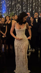Sexy Mermaid Straps Champagne Sequin Long Classy Prom Dress Inspiration Classy Prom Dress Senior Graduation Dress