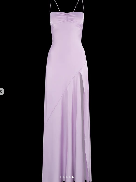 Sexy Mermaid Straps Lilac Slit Long Classy Prom Dress