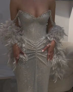 Sexy Mermaid Straps Silver Sequin Long Classy Prom Dress Party Dress 20Th Birthday Outfits Graduation Dress