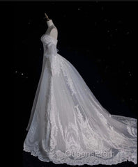 Sexy Mermaid Sweetheart Long Sleeves White Lace Wedding Dress Brides Dress