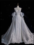 Sexy Mermaid Sweetheart Long Sleeves White Lace Wedding Dress Brides Dress