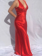 Sexy Mermaid V Neckline Long Classy Prom Dress