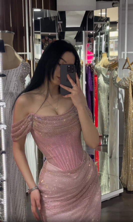Sexy Off-Shoulder Sleeveless Mermaid Satin Long Classy Evening Classy Prom Dress