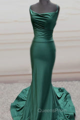 Sexy Open Back Mermaid Bridesmaid Dress Spaghetti Straps