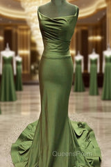 Sexy Open Back Mermaid Bridesmaid Dress Spaghetti Straps