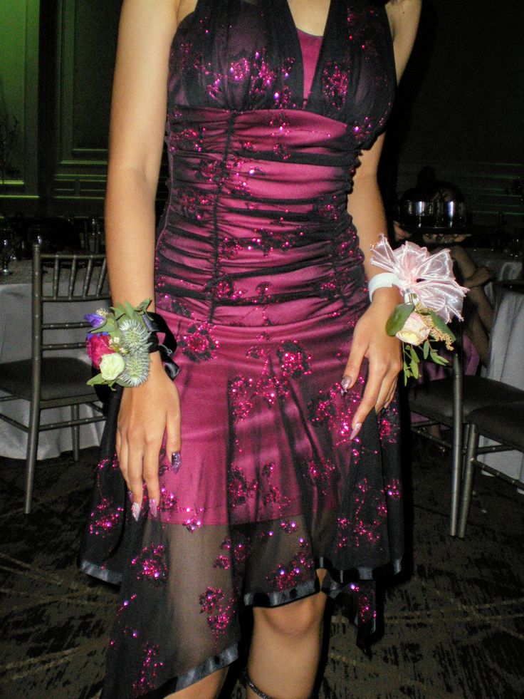 Sexy Pink Black Tulle Sequined Halter Neck Irregular 19Th Birthday Homecoming Dress